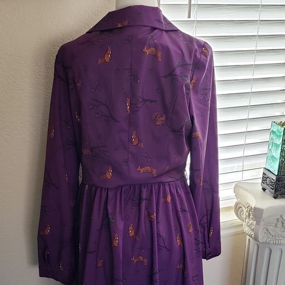 Lindy Bop Squirrel Print Shirt Dress - Picture 6 of 8
